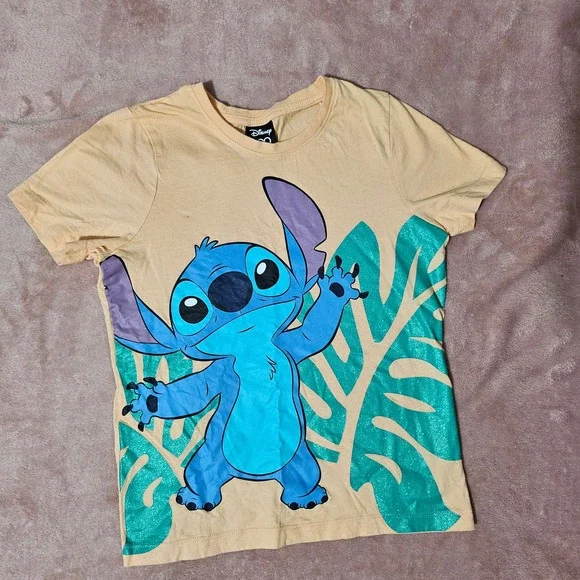 Disney Stitch set girls t shirt and bike shorts sz 8 - Picture 2 of 7